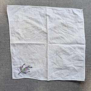 Pair Of Hankies With Heather Flowers Embroidery